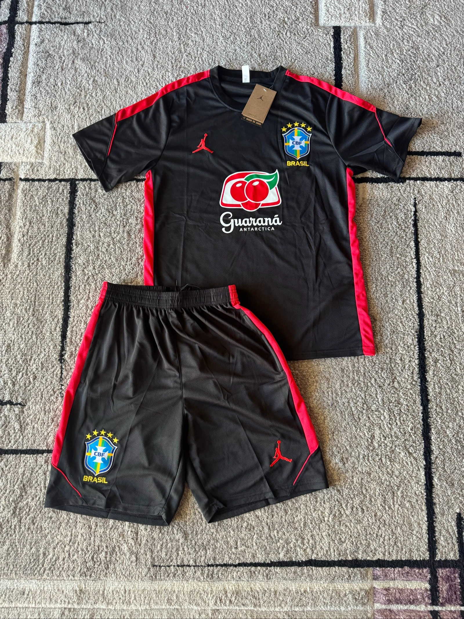 Brazil Training Kit Black and Red (Sponsor Guaraná Antártica)